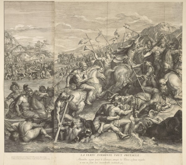 Crossing of the Granicus: detail, Battles of Alexander, Audran, Gérard, 1640-1703, Le Brun, Charles, 1619-1690, Etching