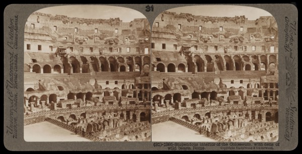 Rome, Colosseum, Rome, Stereographic views of Italy, Underwood and Underwood, Underwood, Bert, 1862-1943, stereograph: gelatin