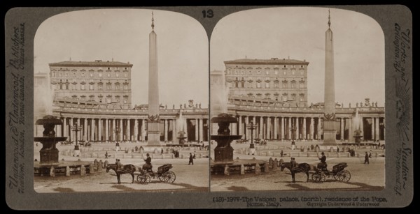 Vatican palace, residence of the Pope, Stereographic views of Italy, Underwood and Underwood, Underwood, Bert, 1862-1943