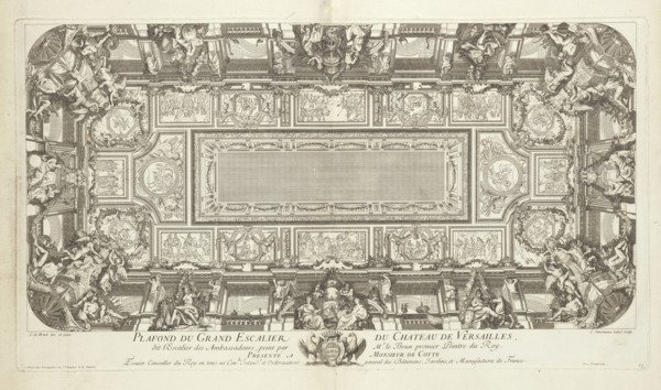 Plafond du grand escalier du chateau de Versailles, dit Escalier des ambassadeurs, Grand escalier du Château de Versailles