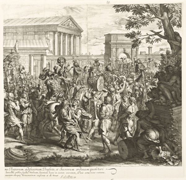 Triumph of Constantine: detail right side, Audran, Gérard, 1640-1703, Le Brun, Charles, 1619-1690, Etching, engraving, black-and