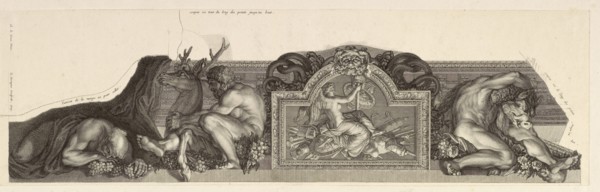 Relief flanked by figures of Hercules with the hind of Ceryneia and the Erymanthean boar, Apotheosis of Hercules, Le Brun