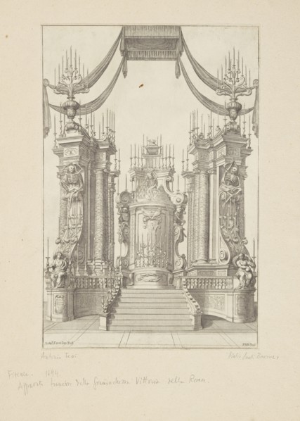 Catafalque, Collection of festival prints, 1530-1887, Bartoli, Pietro Santi, 1635-1700, Ferri, Antonio, d. 1716, Engraving