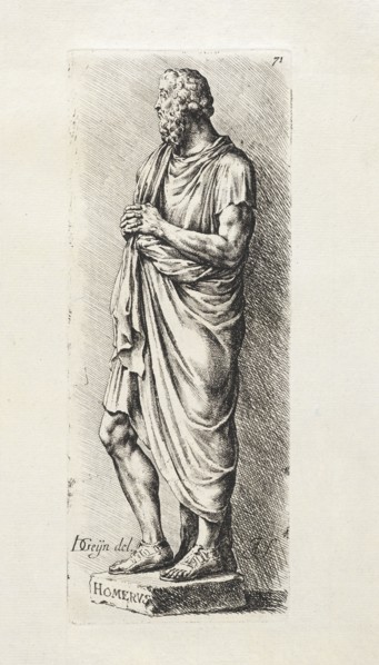Arundel Homerus, reversed, Signorvm vetervm icones, Bisschop, Jan de, 1628-1671, Gheyn, Jacques de, 1596-1641, Etching, between