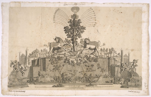 Machina della coccagnìa fatta ergere auanti il real palazzo da Sua Ecc.za il sig. d. Luise Raimondo conte di Harach andc. vicere