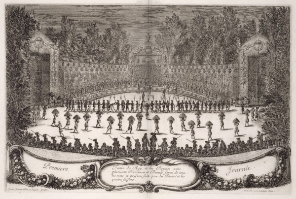 Première journée, Les plaisirs de l'isle enchantée: course de bague: collation ornée de machines, comedie, meslée de danse
