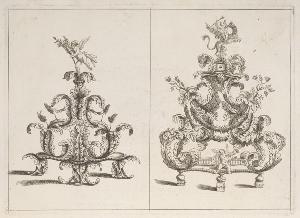 Trionfi or sugar sculptures with putti and a griffin, Disegni del convito fatto dall'illustrissimo signor senatore Francesco