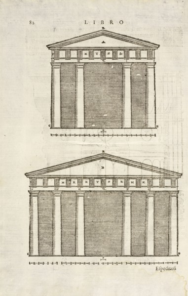 Facades, I dieci libri d'architettvra, Rusconi, Giovanni Antonio, 16th cent., Woodcut, 1660