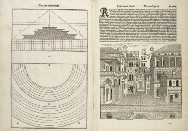 Van Der Perspectiven, Reglen van metselrijen op de vijue manieren van edificien, Serlio, Sebastiano, 1475-1554, Woodcut, 1549