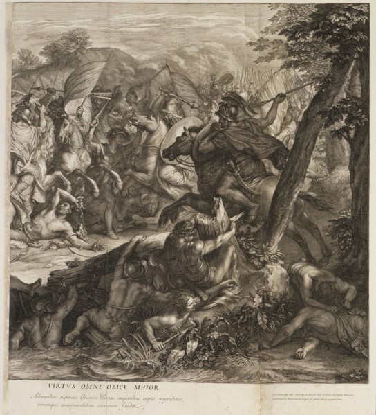 Crossing of the Granicus: detail, Battles of Alexander, Audran, Gérard, 1640-1703, Le Brun, Charles, 1619-1690, Etching