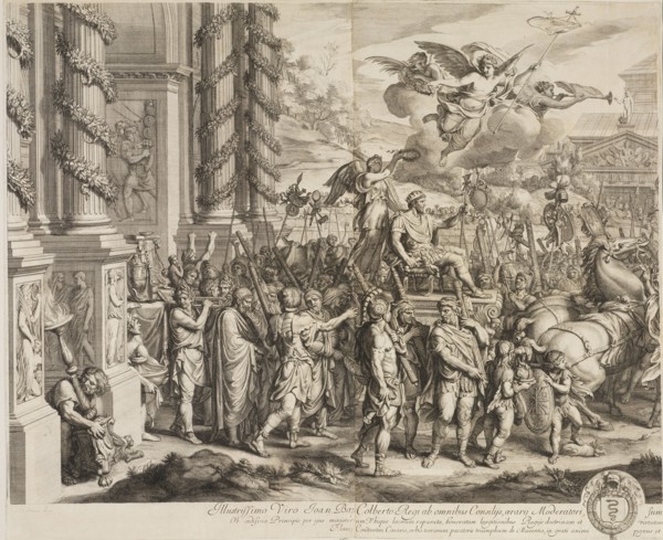 Triumph of Constantine: detail left side, Audran, Gérard, 1640-1703, Le Brun, Charles, 1619-1690, Etching, engraving
