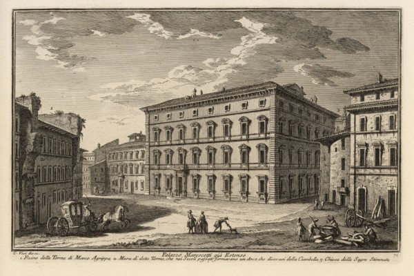 Palazzo Marescotti già Estense, Delle magnificenze di Roma antica e moderna, Vasi, Giuseppe, 1710-1782, Engraving, 1747-1761