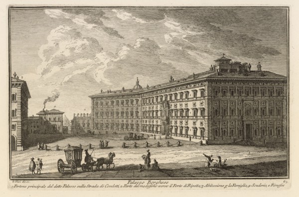 Palazzo Borghese, Delle magnificenze di Roma antica e moderna, Vasi, Giuseppe, 1710-1782, Engraving, 1747-1761, Plate 69 in