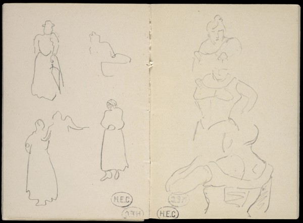 Studies of women, Edmond Cousturier papers, ca. 1890-1908, Cross, Henri-Edmond, 1856-1910, ca. 1890-1908