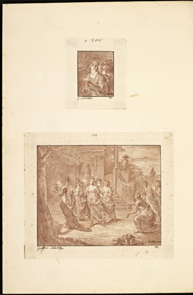 Catalogue raisonne et figure de ses tableaux, La Galerie Électorale de Düsseldorf, Pigage, Nicolas de, 1723-1796, Red crayon