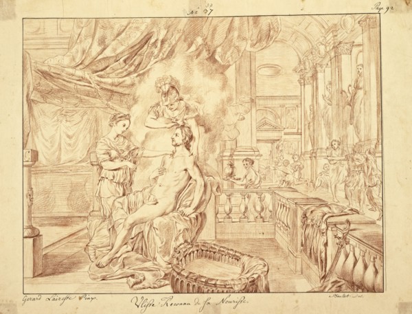 Catalogue raisonne et figure de ses tableaux, La Galerie Électorale de Düsseldorf, Pigage, Nicolas de, 1723-1796, Red crayon
