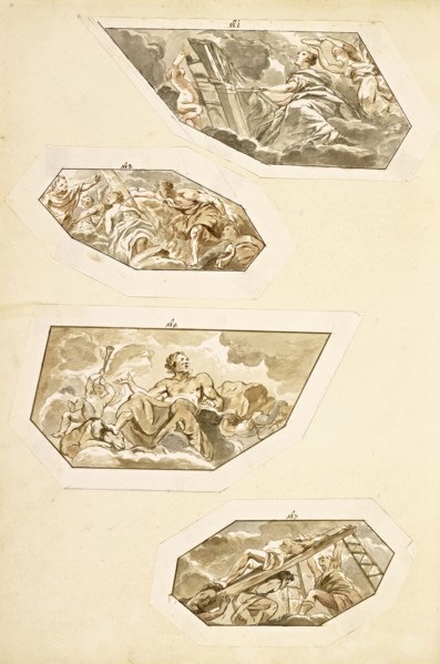 Catalogue raisonne et figure de ses tableaux, La Galerie Électorale de Düsseldorf, Pigage, Nicolas de, 1723-1796, Red crayon