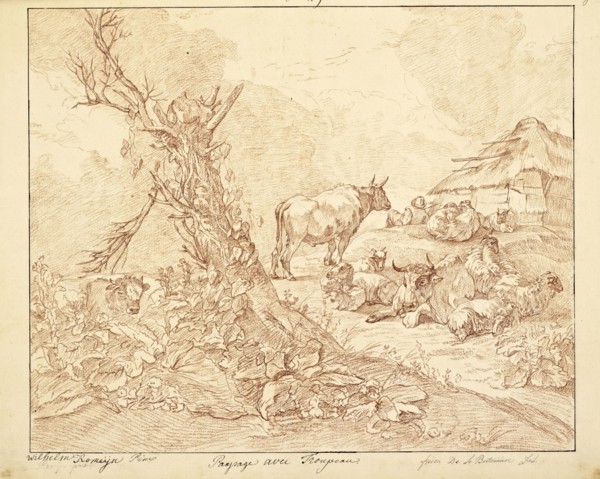 Catalogue raisonne et figure de ses tableaux, La Galerie Électorale de Düsseldorf, Pigage, Nicolas de, 1723-1796, Red crayon