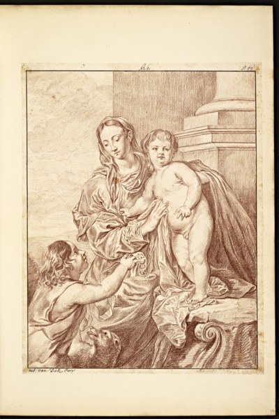 Catalogue raisonne et figure de ses tableaux, La Galerie Électorale de Düsseldorf, Pigage, Nicolas de, 1723-1796, Red crayon