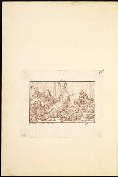 Catalogue raisonne et figure de ses tableaux, La Galerie Électorale de Düsseldorf, Pigage, Nicolas de, 1723-1796, Red crayon