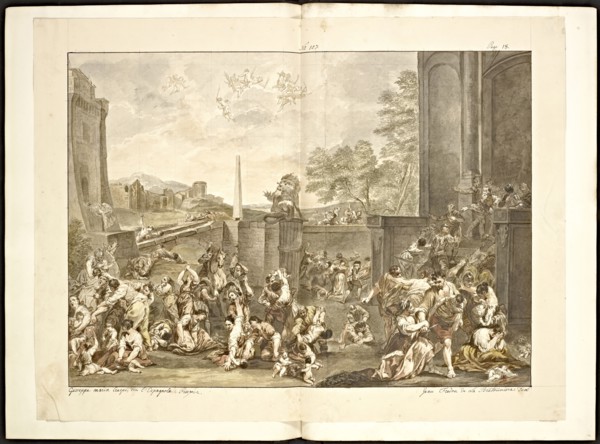 Catalogue raisonne et figure de ses tableaux, La Galerie Électorale de Düsseldorf, Pigage, Nicolas de, 1723-1796, Red crayon