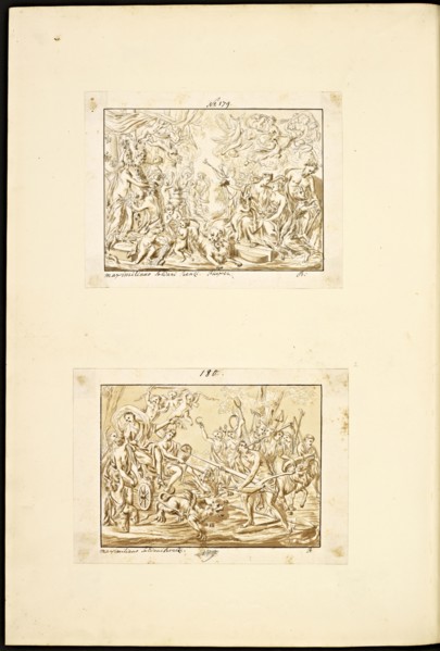 Catalogue raisonne et figure de ses tableaux, La Galerie Électorale de Düsseldorf, Pigage, Nicolas de, 1723-1796, Red crayon