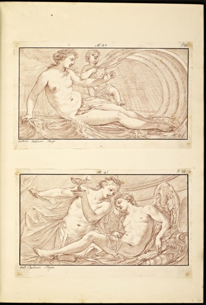 Catalogue raisonne et figure de ses tableaux, La Galerie Électorale de Düsseldorf, Pigage, Nicolas de, 1723-1796, Red crayon