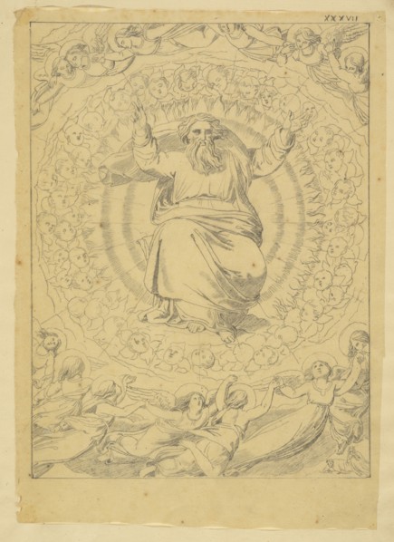 Canto XXVII? Illustrations to Dante's Paradiso, Nenci, Francesco, 1782-1850, Pencil on tracing paper, between ca. 1830