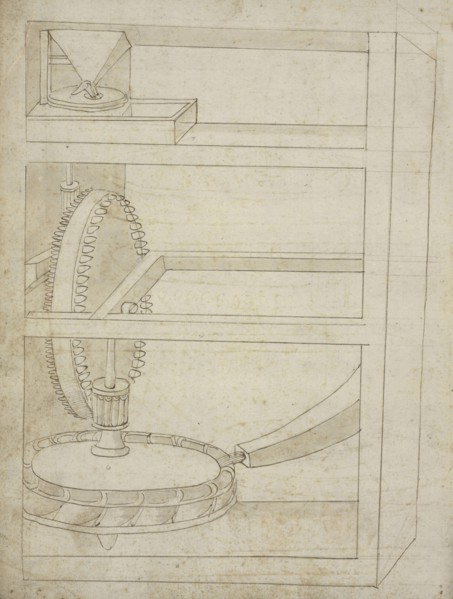 Folio 2 mill, Edificij et machine MS, Martini, Francesco di Giorgio, 1439-1502, Brown ink and wash on paper, between ca. 1475