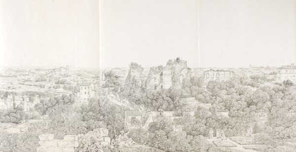Vue du mont calius et du mont aventin delsinee du couvent de st. bonaventure sur le mont palatin, Grandes vues pittoresques