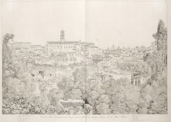Vue du mont capitolin et du campo vaccino delsinee des jardins farnese sur le mont palatin, Grandes vues pittoresques