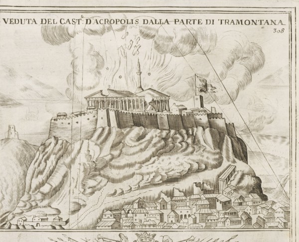 Veduta del Cast. d'Acropolis dalla parte di Tramontana, Atene attica: descritta da suoi principii fino all'acquisto fatto dall'