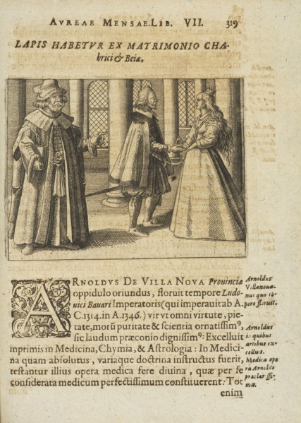 Lapis habetur ex matrimonio Chabrici and Beiae, with text, Symbola avreae mensae dvodecim nationvm, hoc est, Hermaea sev