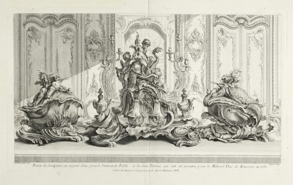 Projet de sculpture en argent d'un grand surtout de table, Oeuvre de Juste Aurele Meissonnier peintre sculpteur architecte andc