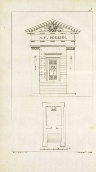 Projet d'un monument à la gloire de N. Poussin, Annales du musée et de l'ecole moderne des beaux-arts: recueil de gravures
