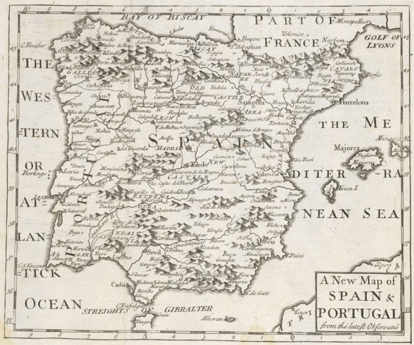 A new map of Spain and Portugal, from the latest observations, Geography anatomiz'd, or, The geographical grammar: being a short