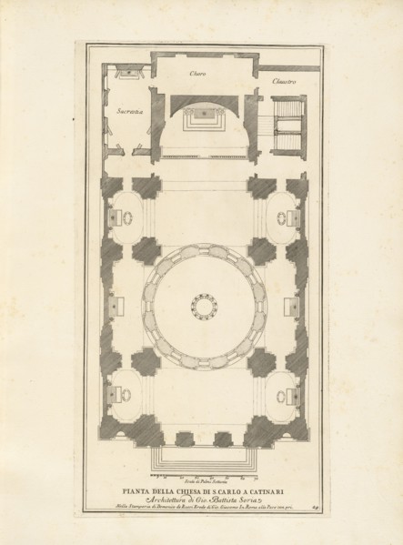 Pianta della Chiesa di S. Carlo a Catinari, Stvdio d'architettvra civile sopra gli ornamenti di porte e finestre tratti