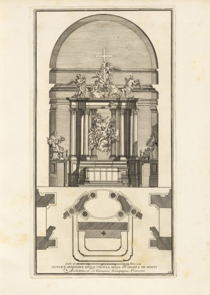 Altare maggiore della Chiesa della Ssma. Trinita de Monti, Stvdio d'architettvra civile sopra gli ornamenti di porte e finestre