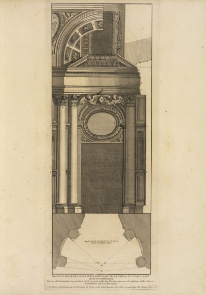 Prospetto interiore della porta principale della Chiesa di S. Carlo alle Quattro Fontane, Stvdio d'architettvra civile sopra