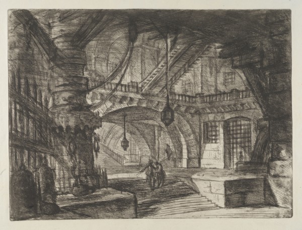 Invenzioni capric di carceri all'acqua forte, Piranesi, Giovanni Battista, 1720-1778, burnishing, scratching, black-and-white