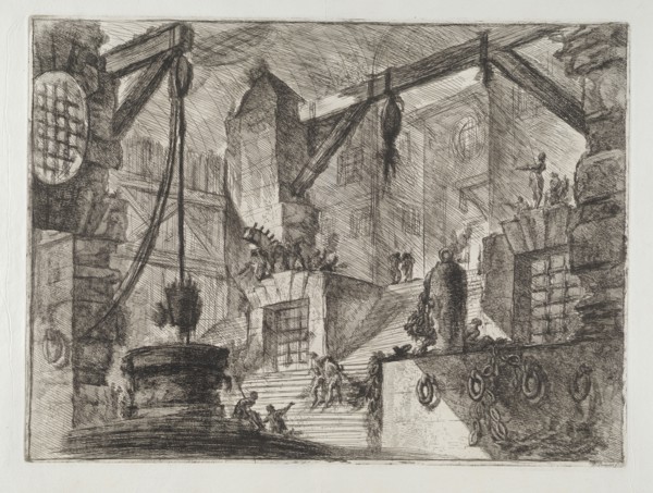 Invenzioni capric di carceri all'acqua forte, Piranesi, Giovanni Battista, 1720-1778, burnishing, scratching, black-and-white