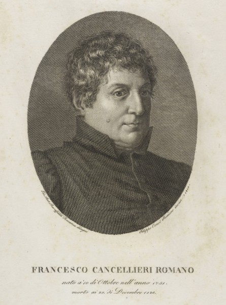 Francesco Cancellieri Romano, Catalogo di tutte le produzioni letterarie edite ed inedite della Ch. Me. dell'abate Francesco