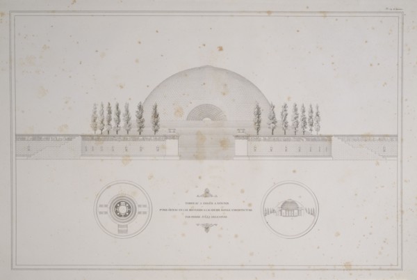 Tombeau à ériger à Newton: 1er prix obtenu en l'an MDCCLXXXV à l'Académie royale de l'architecture, par Pierre Jules Deléspine