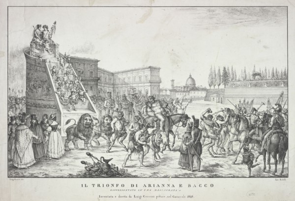 Il trionfo di Arianna e Bacco: rappresentato in una mascherata, Collection of festival prints, 1530-1887, Cecconi, Luigi, Giarrè