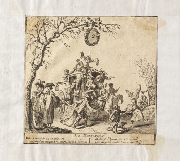 La mascarade, Italian theater prints, Etching