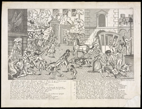 Horribles attentats des Francois commis à Paris le 10 d'aout 1792: Schautervolle Unternehmung der Franzosen untereinanter