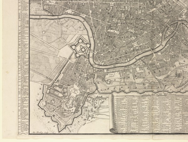 Nvova pianta della città di Roma coll'indice de tempij palazzi et altre fabriche antiche e moderne, e divisa nelli svoi XIIII