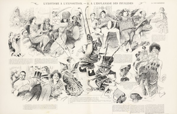 L'exotisme à l'exposition II. A l'esplanade des Invalides, Baudouin, Armand, Marcelin, Emile, 1825-1887, Rougeron, Vignerot