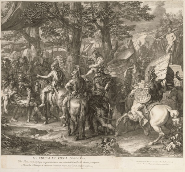 Alexander and Porus, Battles of Alexander, Audran, Gerard, 1640-1703, Le Brun, Charles, 1619-1690, Etching, engraving