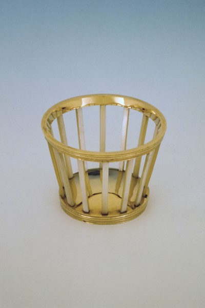 Golden tangle basket with mother-of-pearl bars, tuft basket basket holder gold mother of pearl, cast die-cast Golden ball basket
